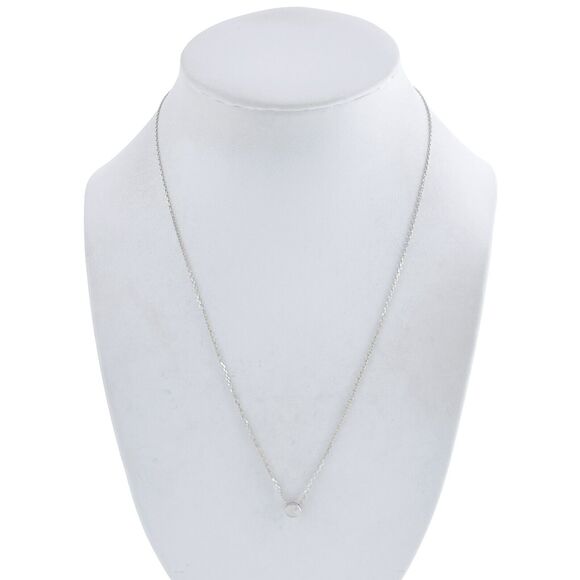 Vintage S. Leaf Sterling Silver 925 Minimalist Disk Necklace 16"-19" - Picture 1 of 4